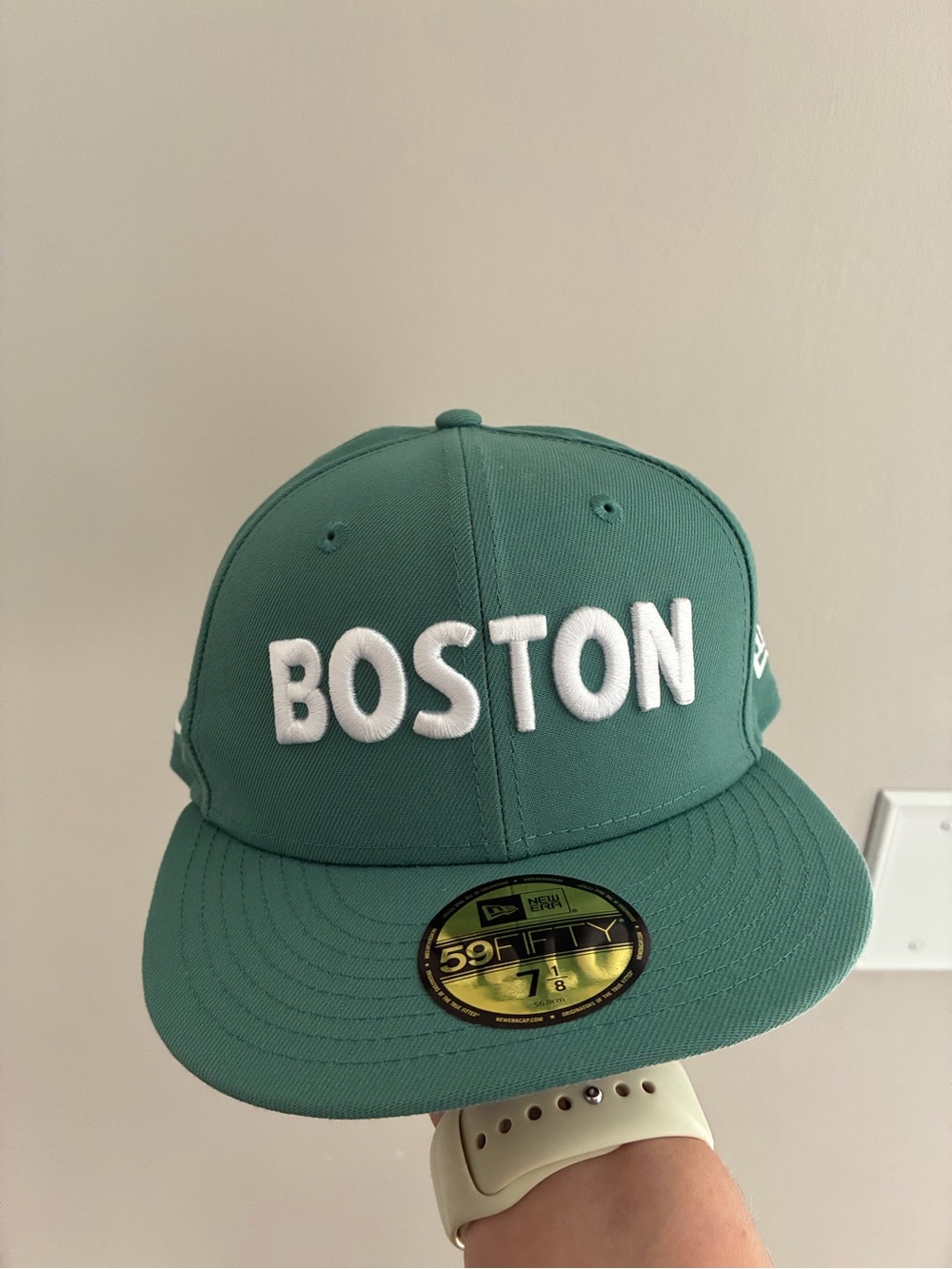 New Era Green Boston 59FIFTY Fitted Cap